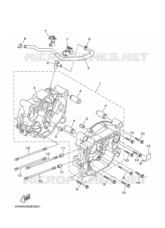 CARTER MOTEUR Yamaha MOTO 90 2006 TTR  TTR90V