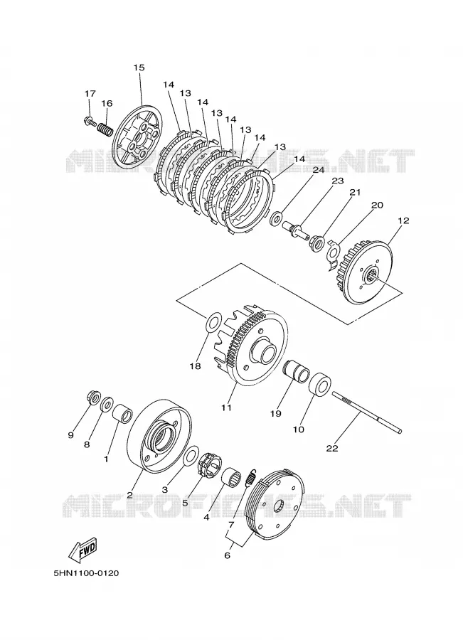 EMBRAYAGE DE DEMARREUR Yamaha MOTO 90 2007 TTR  TTR90W