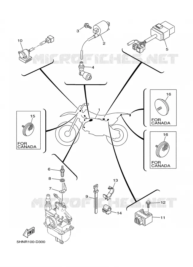 PARTIE ELECTRIQUE 1 Yamaha MOTO 90 2007 TTR  TTR90W