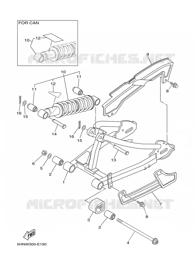 BRAS OSCILLANT / AMORTISSEUR Yamaha MOTO 90 2007 TTR  TTR90W