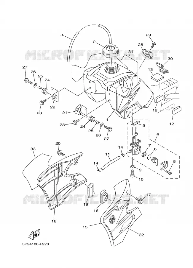RESERVOIR A ESSENCE Yamaha MOTO 90 2007 TTR  TTR90W