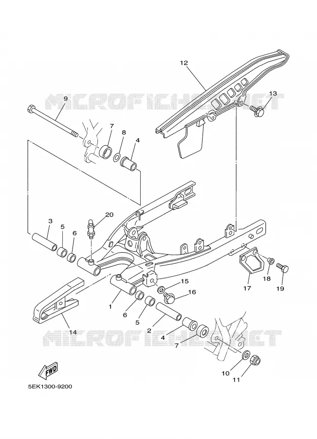 BRAS ARRIERE Yamaha MOTO 125 2000 TW  TW125