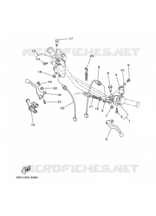 COMMODO / LEVIER Yamaha MOTO 125 2002 TW  TW125