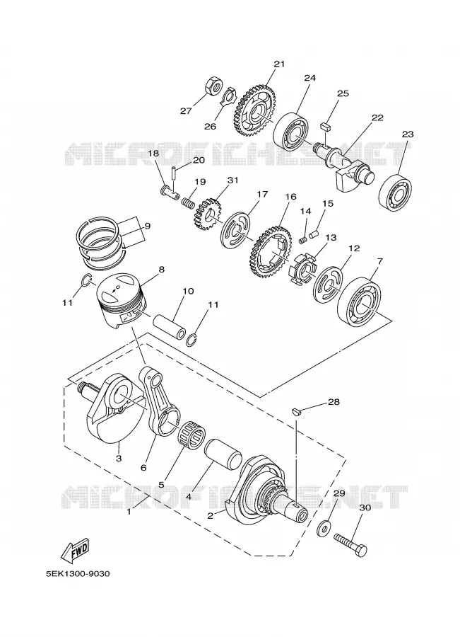 VILEBREQUIN / PISTON Yamaha MOTO 125 2003 TW  TW125