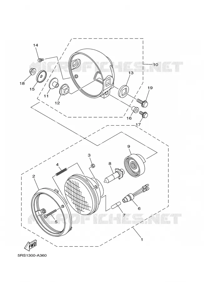 PHARE  Yamaha MOTO 125 2004 TW  TW125