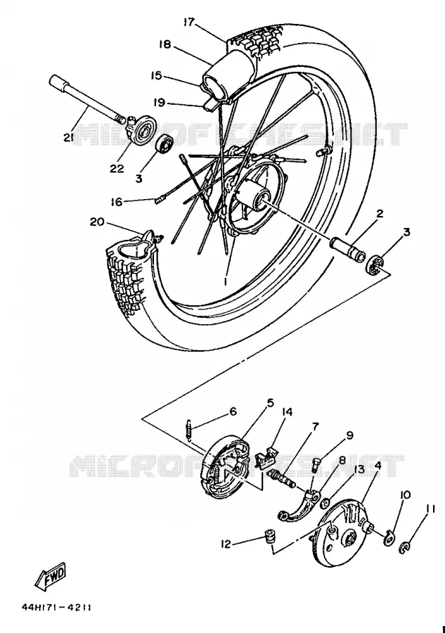 ROUE AVANT Yamaha MOTO 250 1986 TY  TY250R