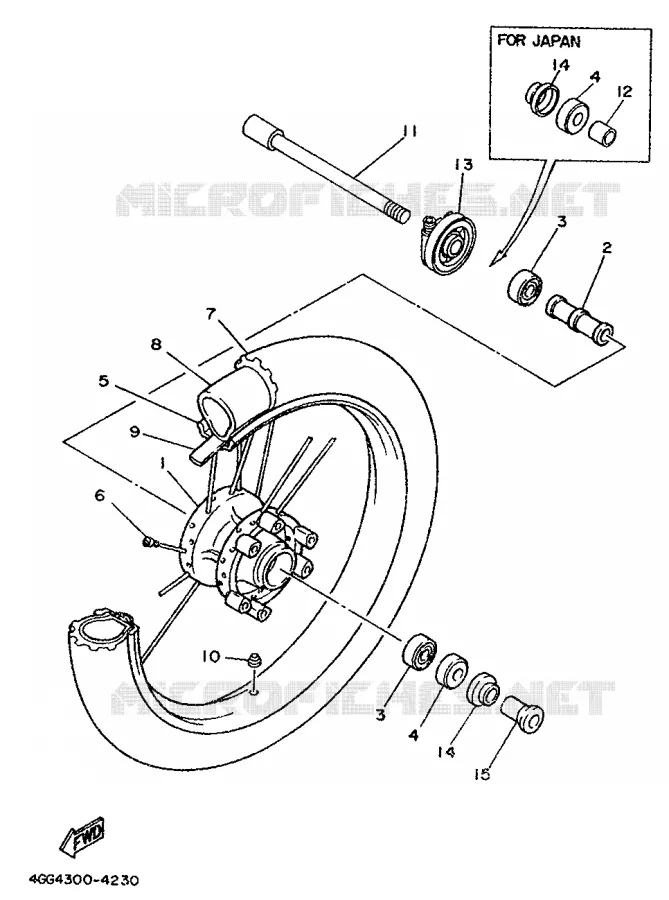 ROUE AVANT Yamaha MOTO 250 1994 TY  TY250Z