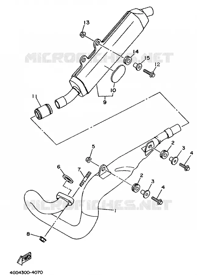 ECHAPPEMENT Yamaha MOTO 250 1994 TY  TY250Z
