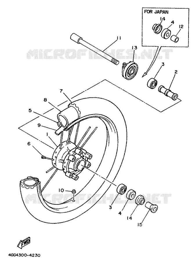 ROUE AVANT Yamaha MOTO 250 1995 TY  TY250Z