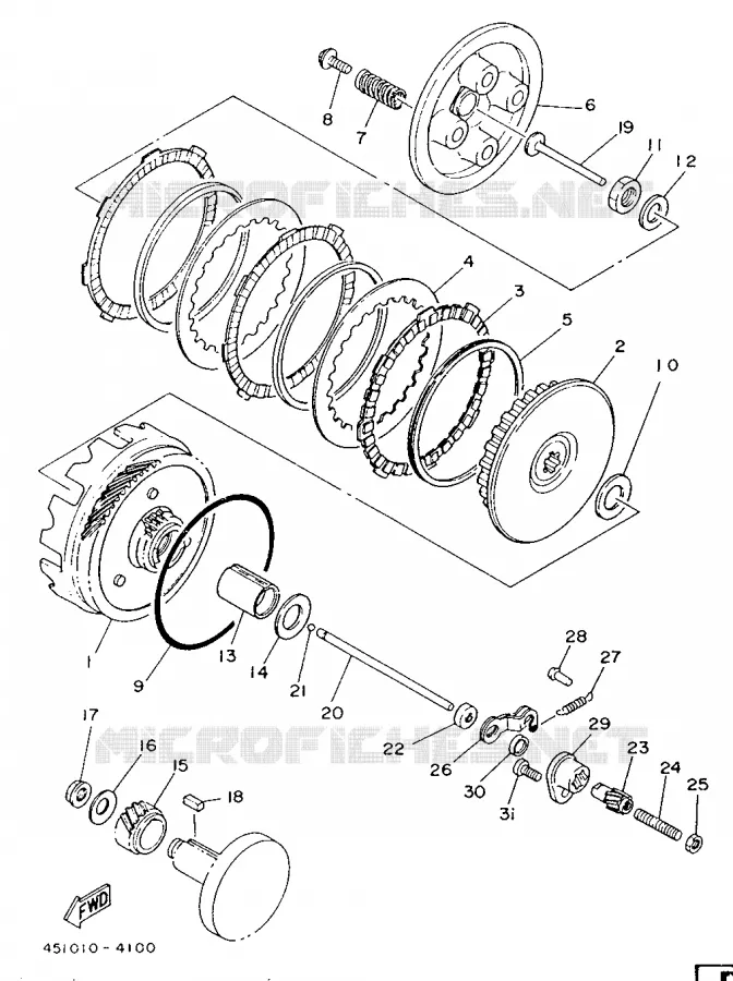 EMBRAYAGE DE DEMARREUR Yamaha MOTO 80 1987 TY  TY80