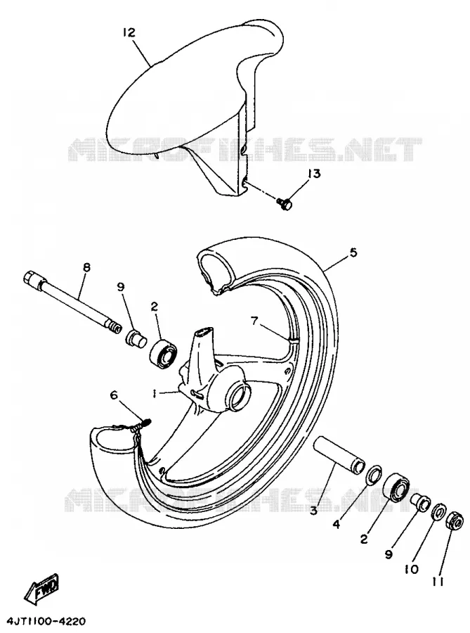 ROUE AVANT Yamaha MOTO 125 1995 TZ  TZ125