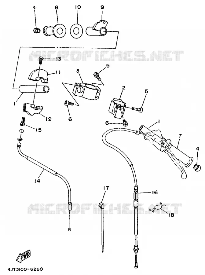 GUIDON ET CABLES Yamaha MOTO 125 1997 TZ  TZ125