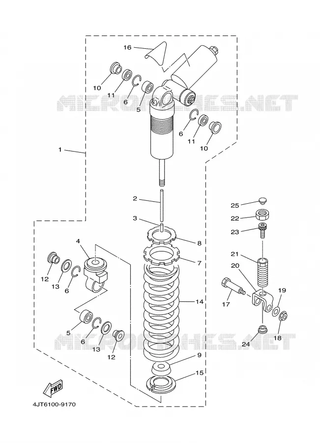 AMORTISSEUR ARRIERE Yamaha MOTO 125 2000 TZ  TZ125