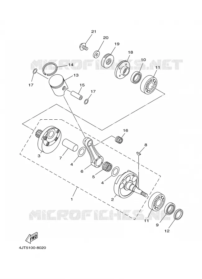 VILEBREQUIN / PISTON Yamaha MOTO 125 2000 TZ  TZ125