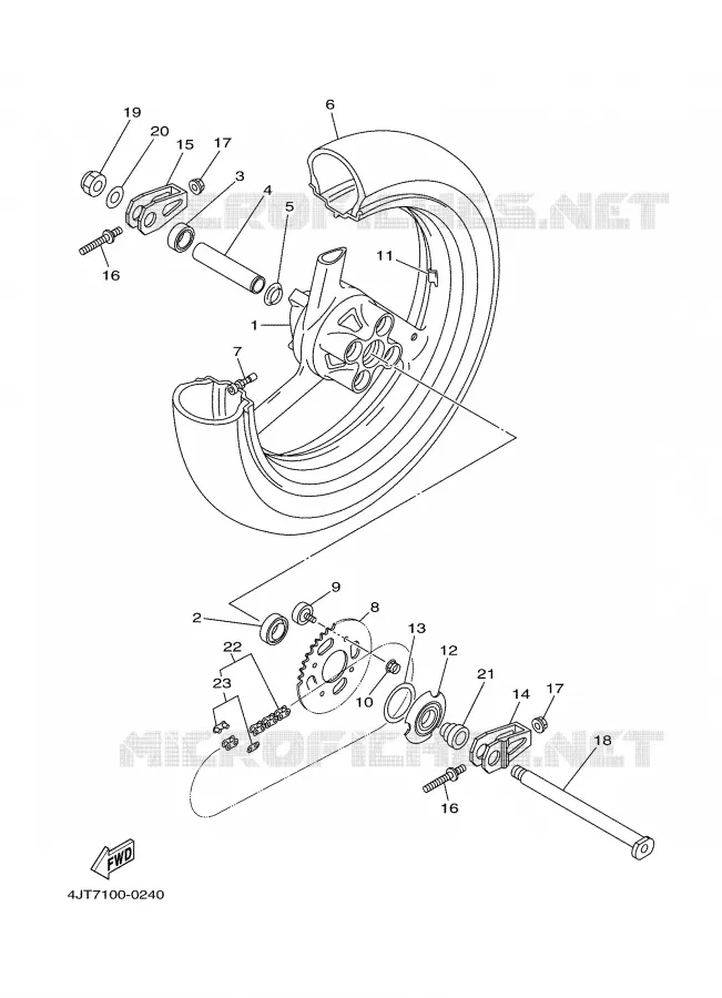 ROUE ARRIERE Yamaha MOTO 125 2000 TZ  TZ125