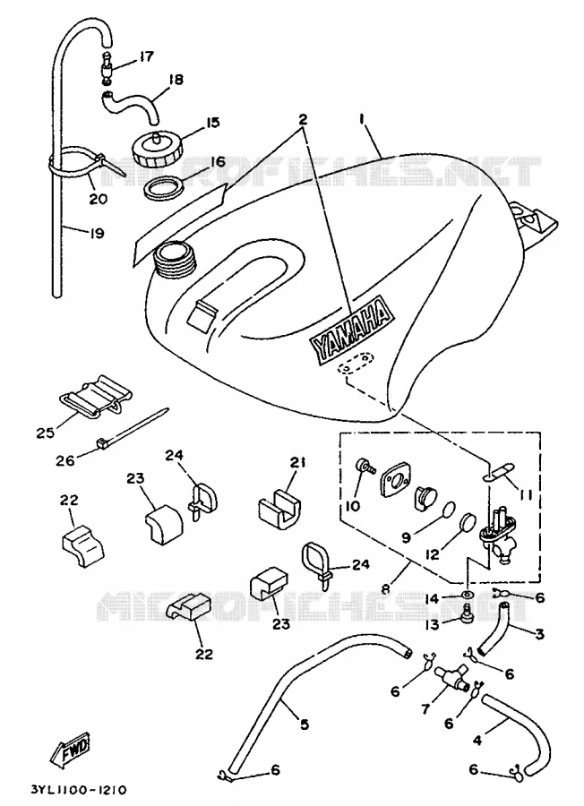 RESERVOIR A ESSENCE Yamaha MOTO 250 1991 TZ  TZ250