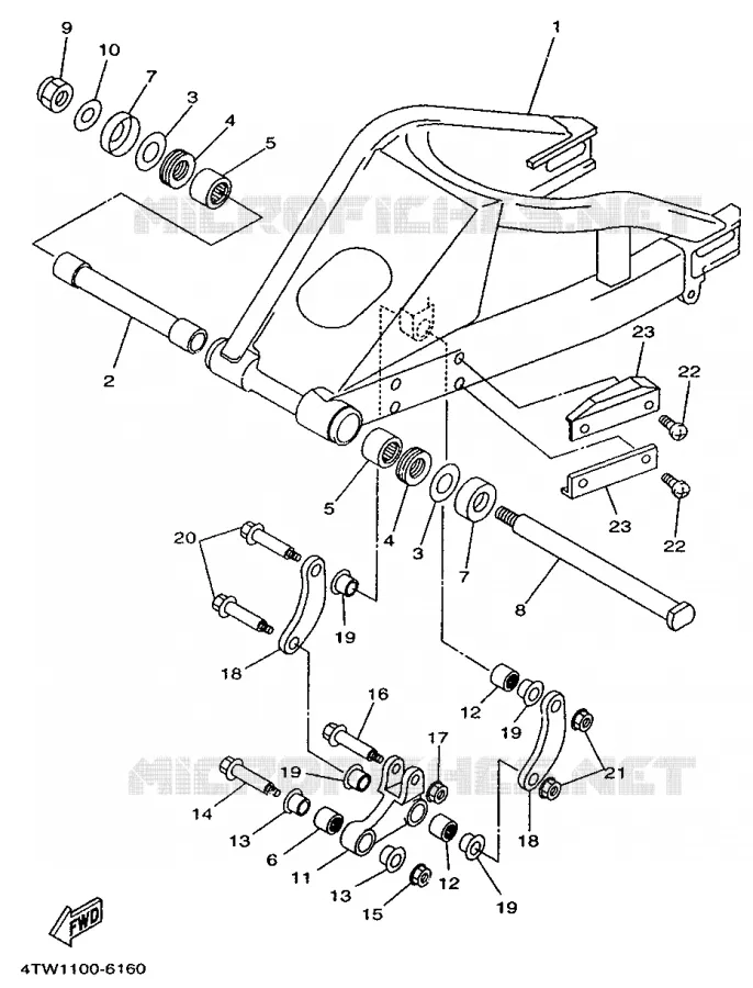 BRAS ARRIERE Yamaha MOTO 250 1996 TZ  TZ250