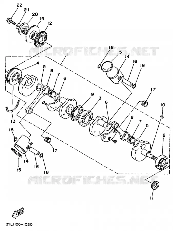 VILEBREQUIN / PISTON Yamaha MOTO 250 1996 TZ  TZ250