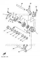 BARILLET DE SELECTION / FOURCHETTES pour Yamaha TZ250 de 1998