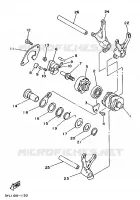 BARILLET DE SELECTION / FOURCHETTES pour Yamaha TZ250 de 1998