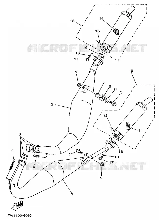 ECHAPPEMENT Yamaha MOTO 250 1998 TZ  TZ250