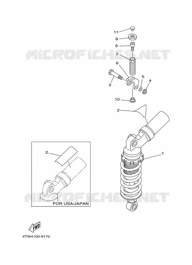 AMORTISSEUR ARRIERE Yamaha MOTO 250 2000 TZ  TZ250