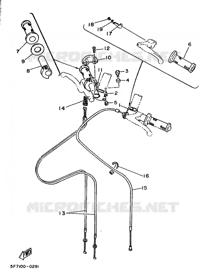 GUIDON ET CABLES Yamaha MOTO 250 1986 TZ  TZ250S/TZ250