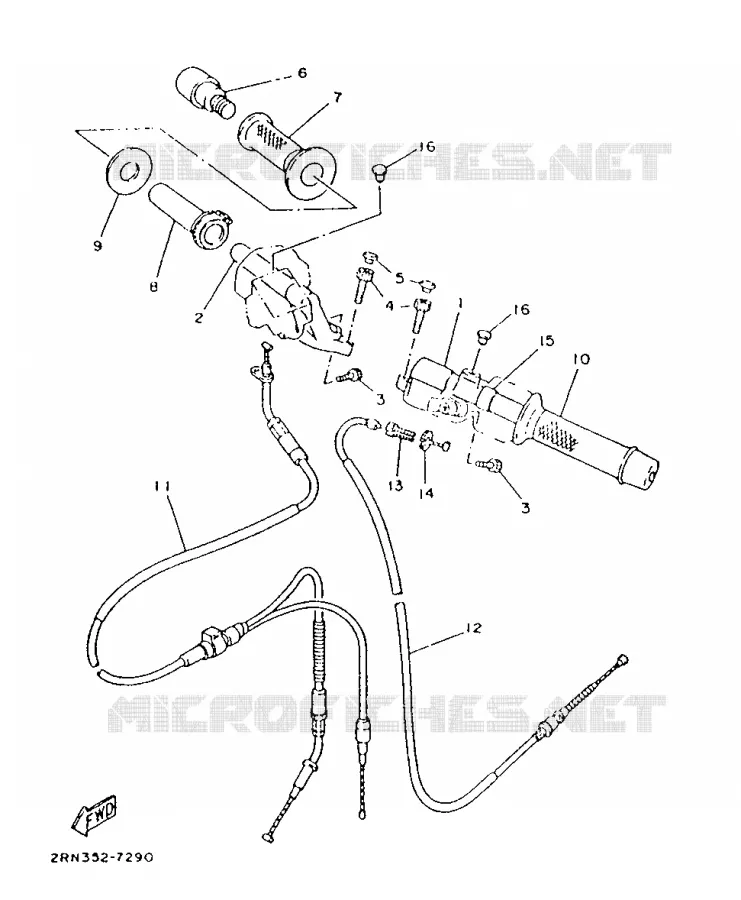 GUIDON ET CABLES Yamaha MOTO 125 1988 TZR  TZR125