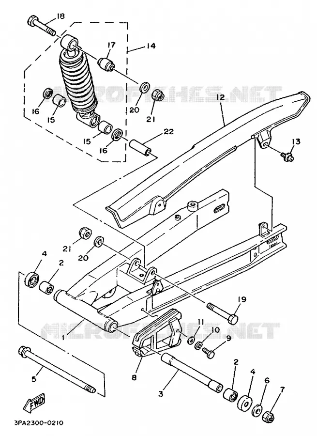 BRAS OSCILLANT / AMORTISSEUR Yamaha MOTO 125 1990 TZR  TZR125