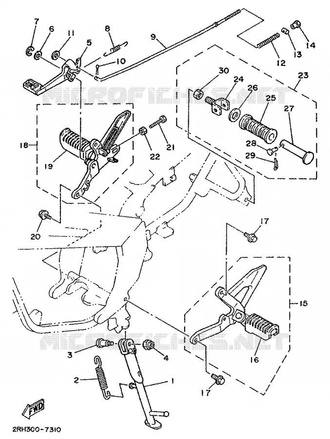 SUPPORT / REPOSE PIEDS Yamaha MOTO 125 1989 TZR  TZR125L