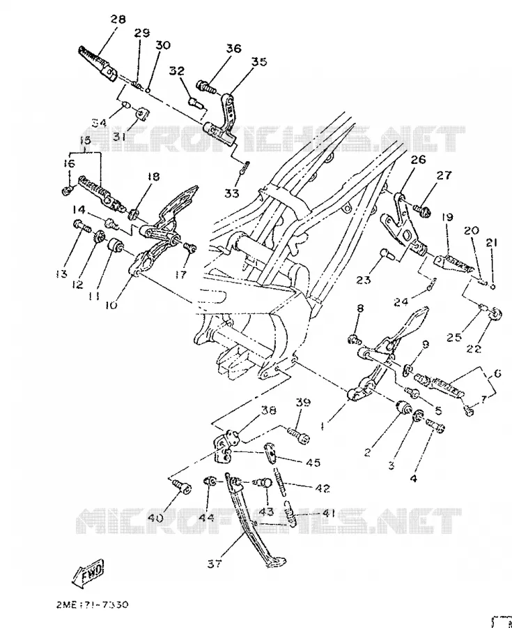 SUPPORT / REPOSE PIEDS Yamaha MOTO 250 1988 TZR  TZR250