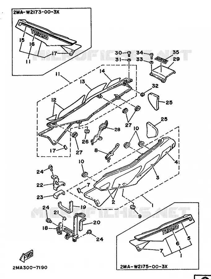 COUVERCLE LATERAL Yamaha MOTO 250 1988 TZR  TZR250