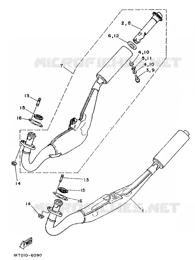 ECHAPPEMENT Yamaha MOTO 250 1989 TZR  TZR250