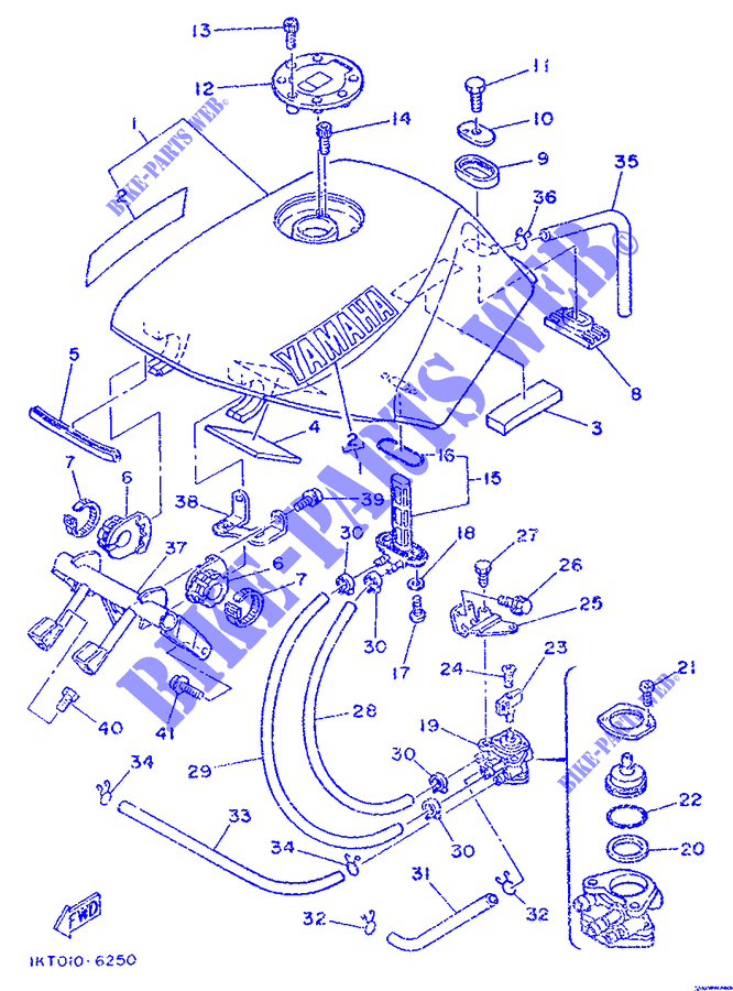 RESERVOIR A ESSENCE pour Yamaha TZR250 de 1989