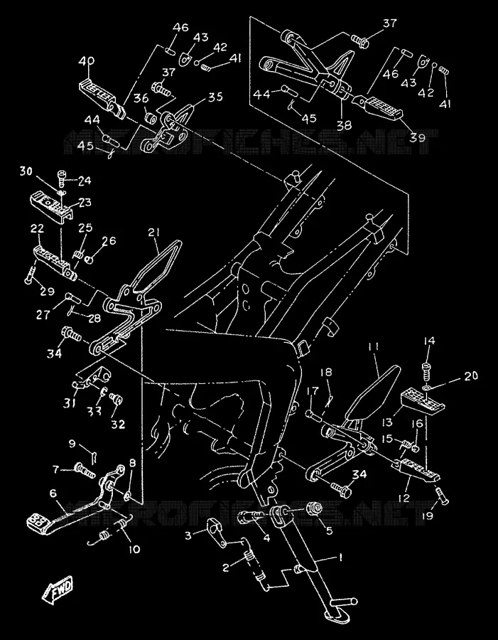 SUPPORT REPOSE-PIED Yamaha MOTO 50 1999 TZR  TZR50