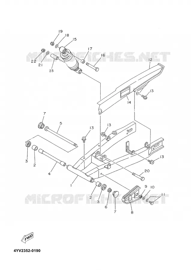 BRAS OSCILLANT / AMORTISSEUR Yamaha MOTO 50 2002 TZR  TZR50