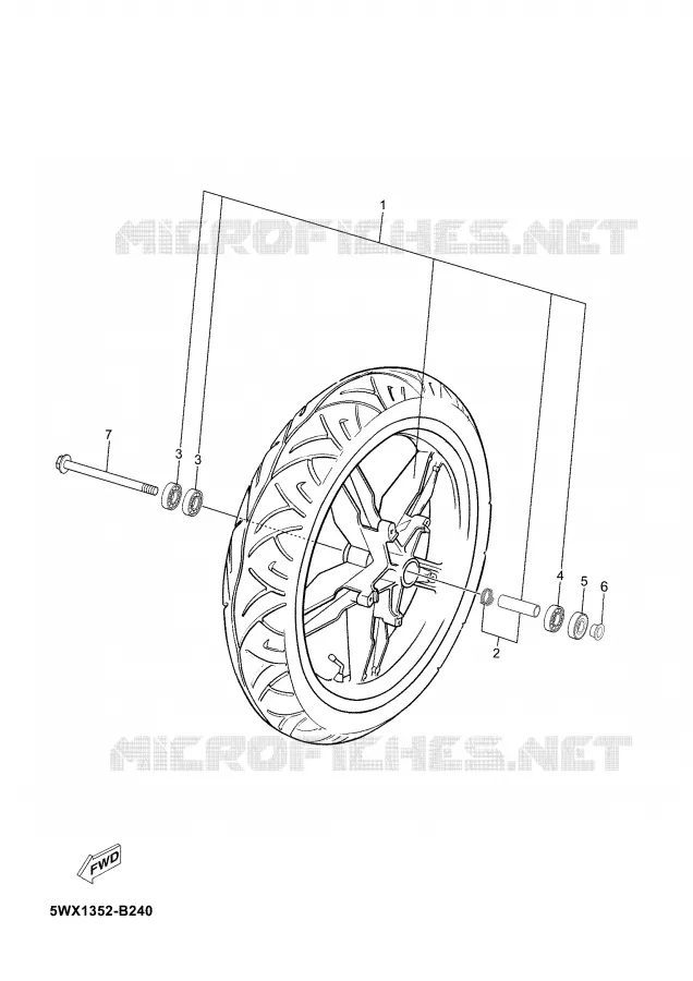 ROUE AVANT Yamaha MOTO 50 2004 TZR  TZR50