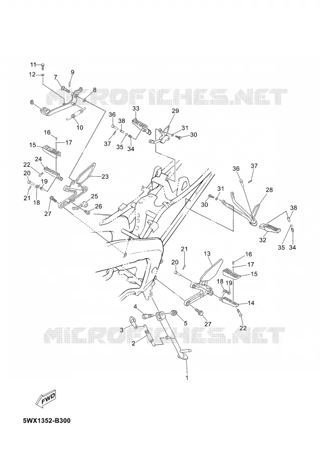 BEQUILLE / REPOSE PIEDS Yamaha MOTO 50 2004 TZR  TZR50