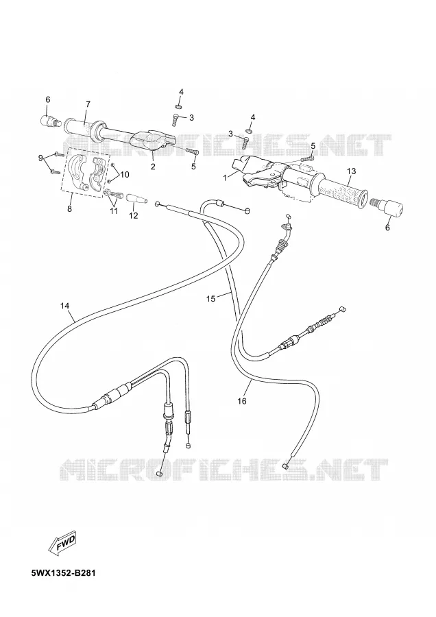 GUIDON ET CABLES Yamaha MOTO 50 2005 TZR  TZR50