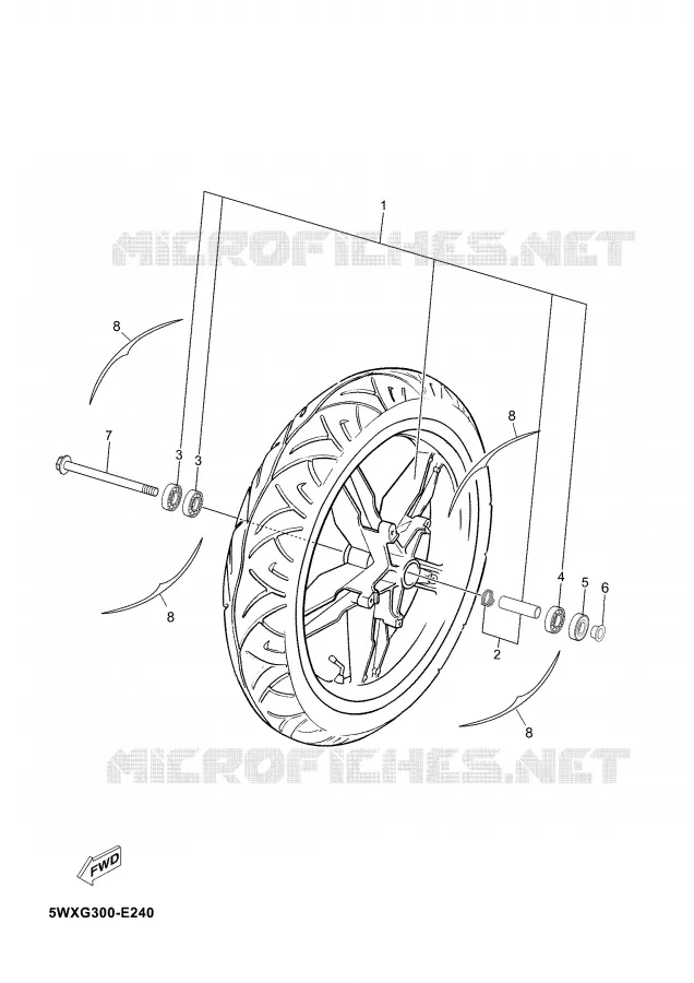 ROUE AVANT Yamaha MOTO 50 2007 TZR  TZR50