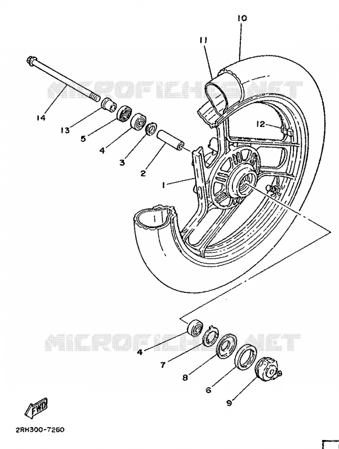 ROUE AVANT Yamaha MOTO 80 1987 TZR  TZR80