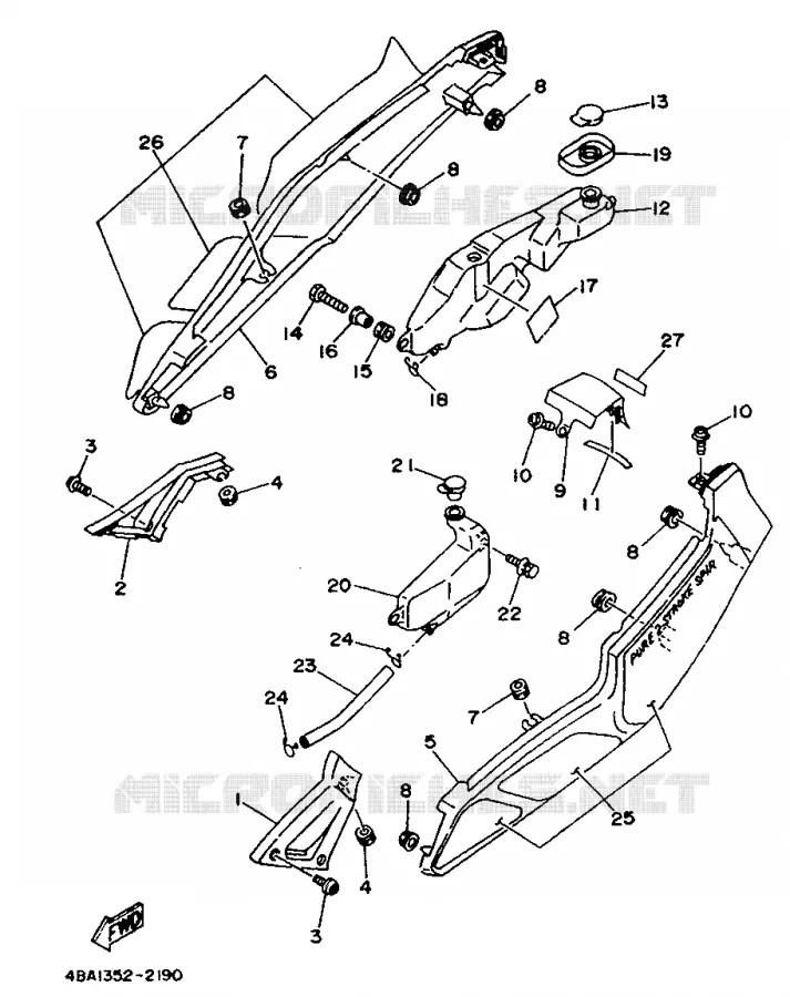 COUVERCLE LATERAL Yamaha MOTO 80 1992 TZR  TZR80RR