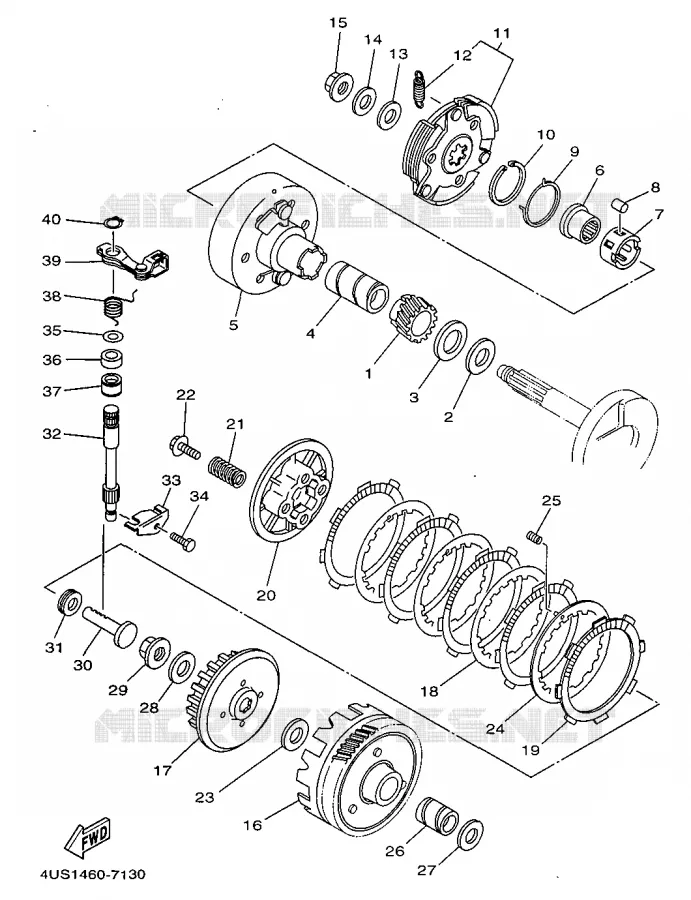 EMBRAYAGE 2 Yamaha SCOOTER 110 1997 F1  V110ZE