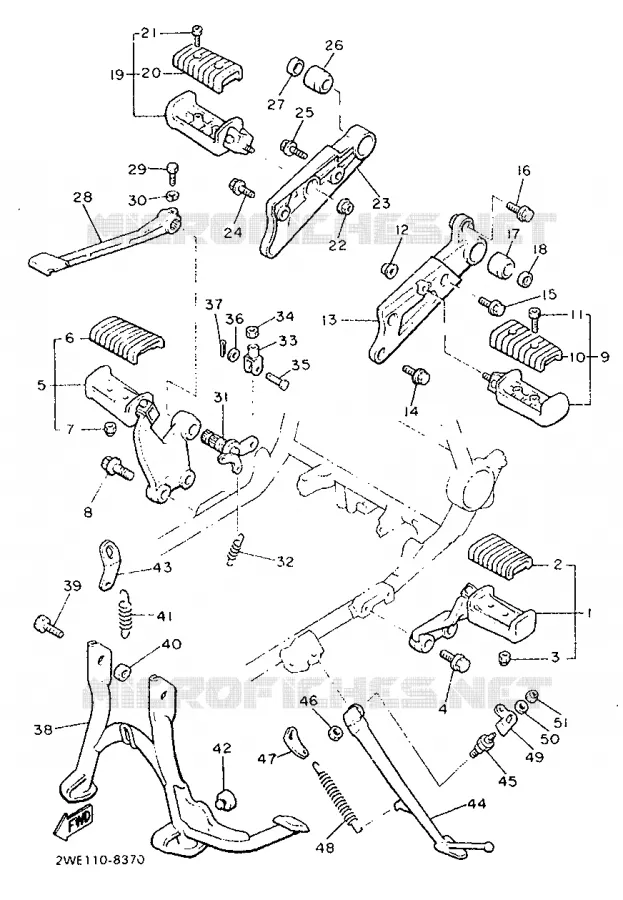 SUPPORT / REPOSE PIEDS Yamaha MOTO 1200 1991 VMAX  V-MAX12