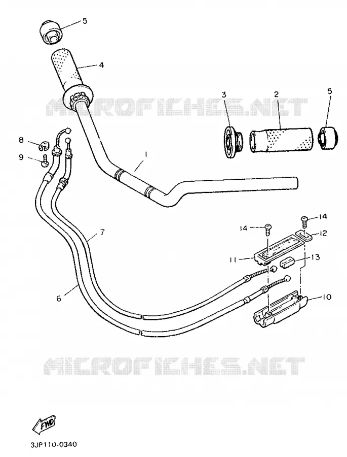 GUIDON ET CABLES Yamaha MOTO 1200 1992 VMAX  V-MAX12