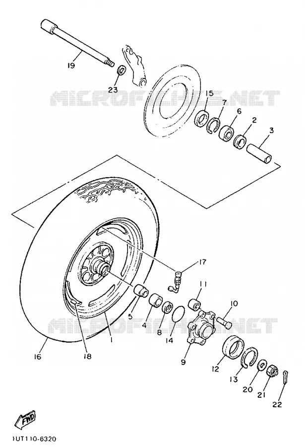 ROUE ARRIERE Yamaha MOTO 1200 1993 VMAX  V-MAX12