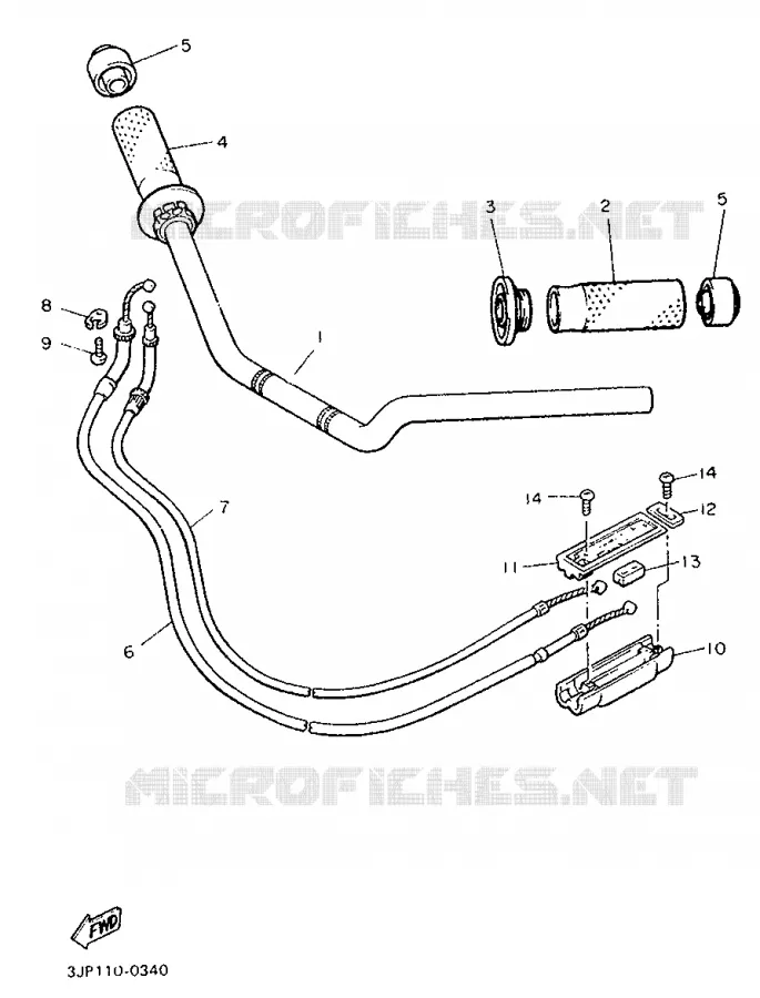 GUIDON ET CABLES Yamaha MOTO 1200 1993 VMAX  V-MAX12