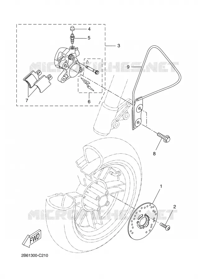 ETRIER DE FREIN AVANT Yamaha SCOOTER 50 2005 BW'S  CW50L