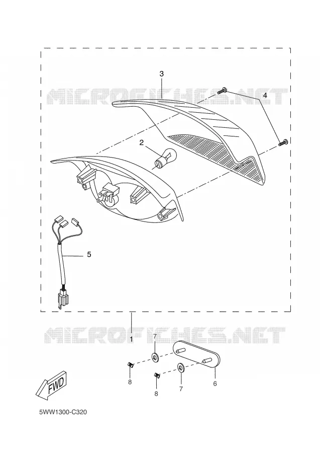 FEU ARRIERE Yamaha SCOOTER 50 2005 BW'S  CW50L