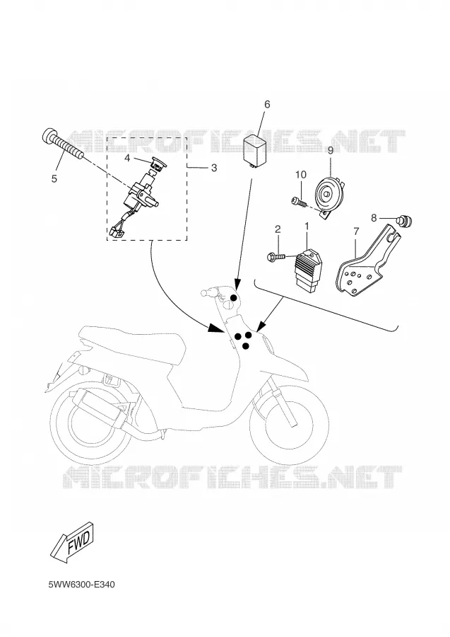 PARTIE ELECTRIQUE 1 Yamaha SCOOTER 50 2007 BW'S  CW50L